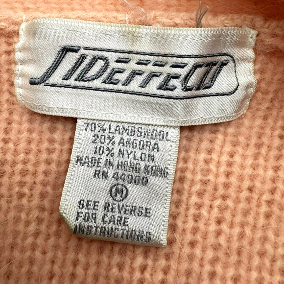 SIDEFFECTS‎ Women's Medium Vintage Pink Lambswool Angora Knit Cardigan Sweater - Picture 4 of 9